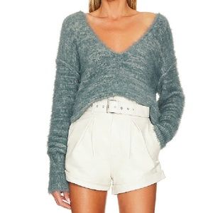 Free People Serendipity V Neck Sweater, Color: Storm Combo, Size: Medium